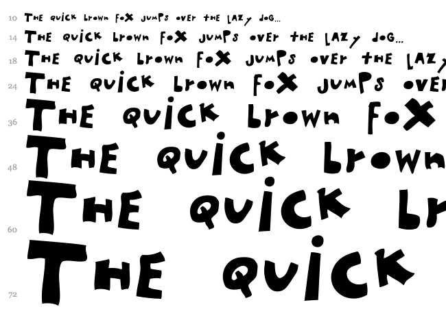 Woodcutter MMXII font waterfall